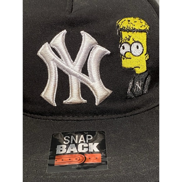 Subway Series Snap Back NY Mets/ Yankees Bart Simpson Collab Hat Cap Black Fair - Picture 1 of 14